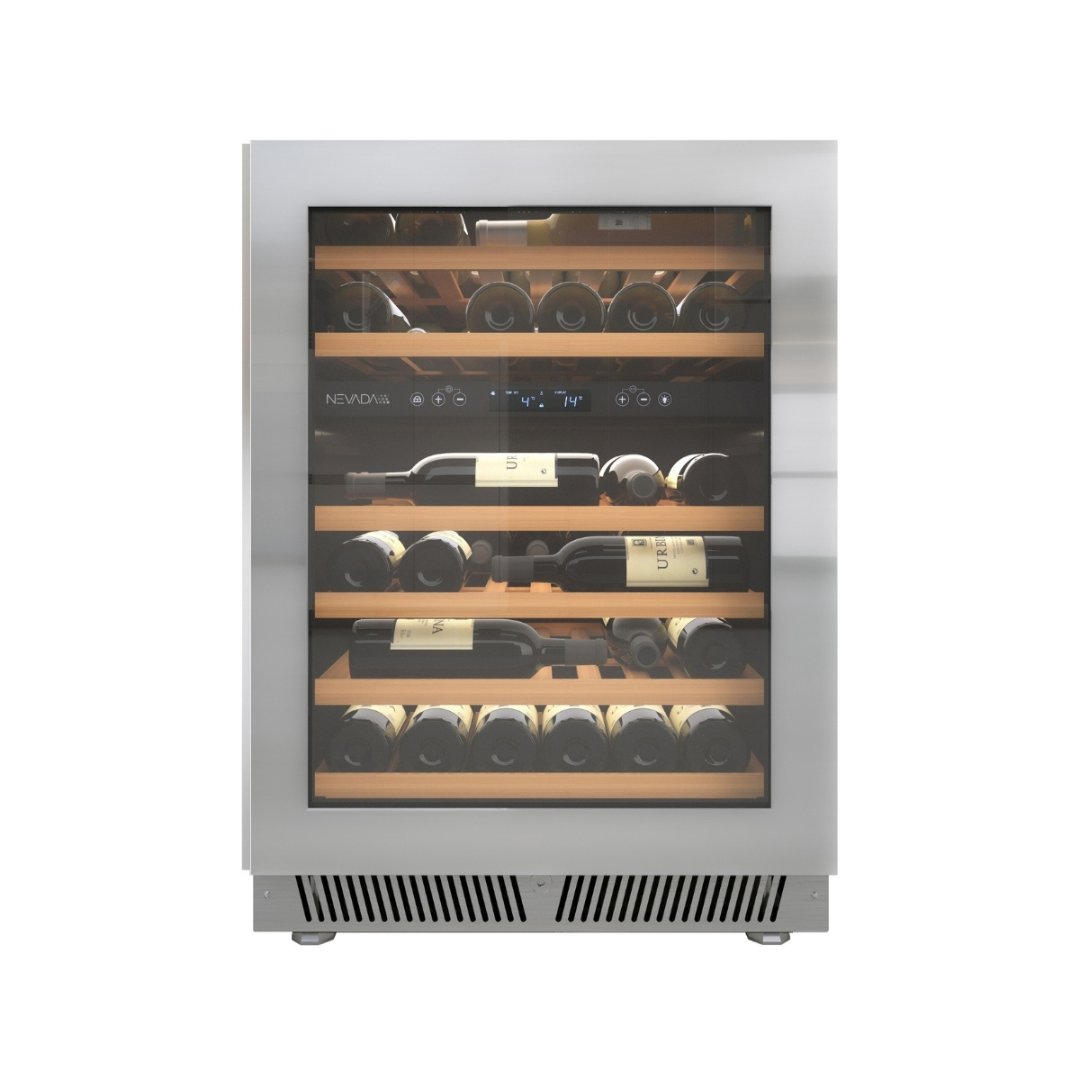 Cantinetta Nevada da incasso sottopiano o Libero Posizionamento (46 Bottiglie) Gola Laterale Inox
