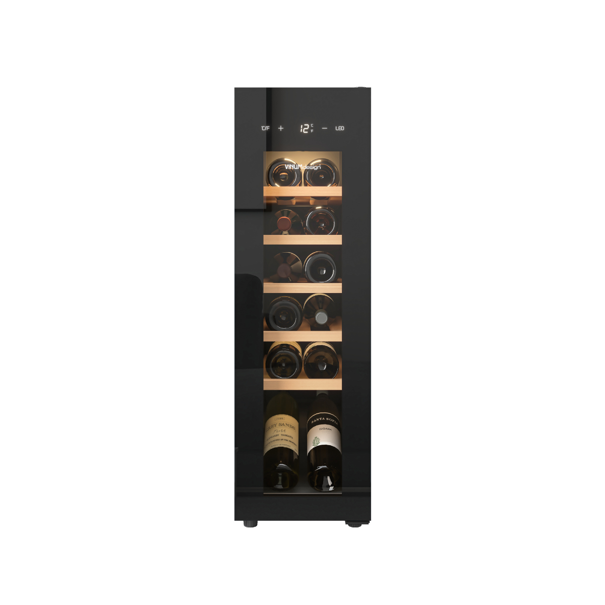 Cantinetta Vinum Design Nera Full Glass (12 Bottiglie) Libero Posizionamento