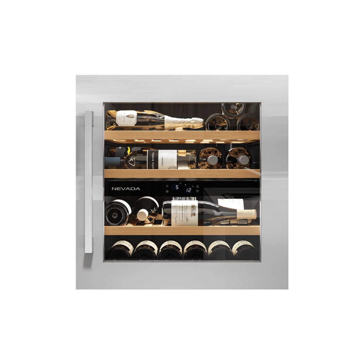 Cantinetta Nevada Inox con Maniglia Inox (41 Bottiglie) Da Incasso