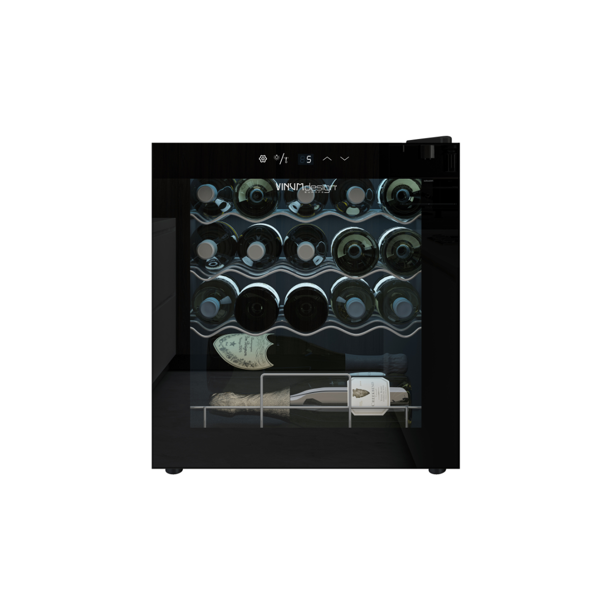 Cantinetta Vinum Design Nera Full glass (19 bottiglie) Libero posizionamento