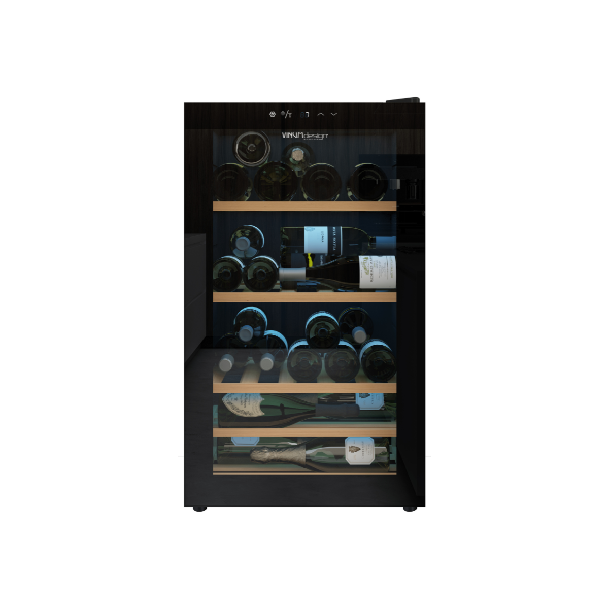 Cantinetta Vinum Design Nera (32 Bottiglie) Libero Posizionamento