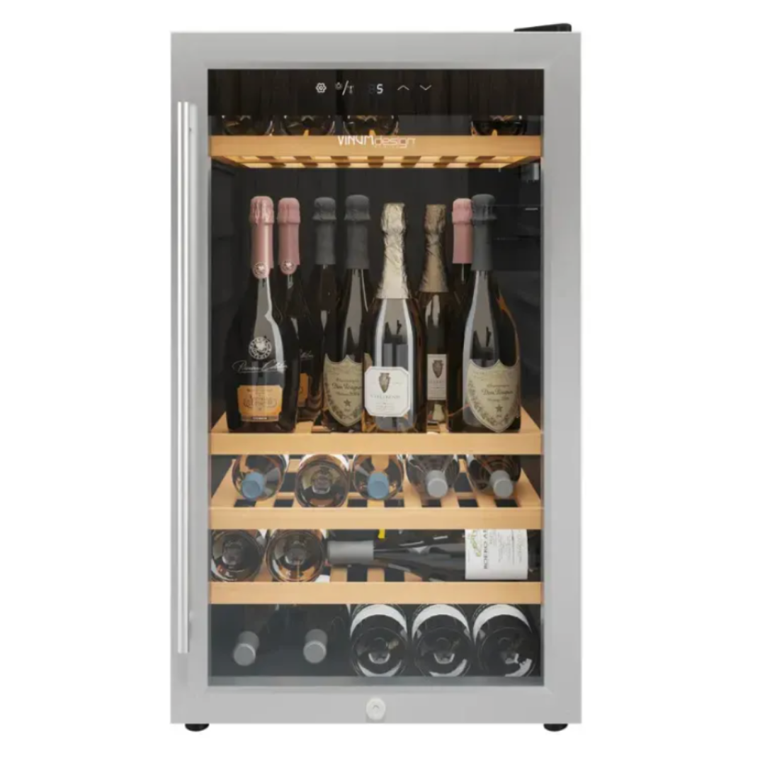 Cantinetta Vinum Design (60 Bottiglie) Inox Libero Posizionamento